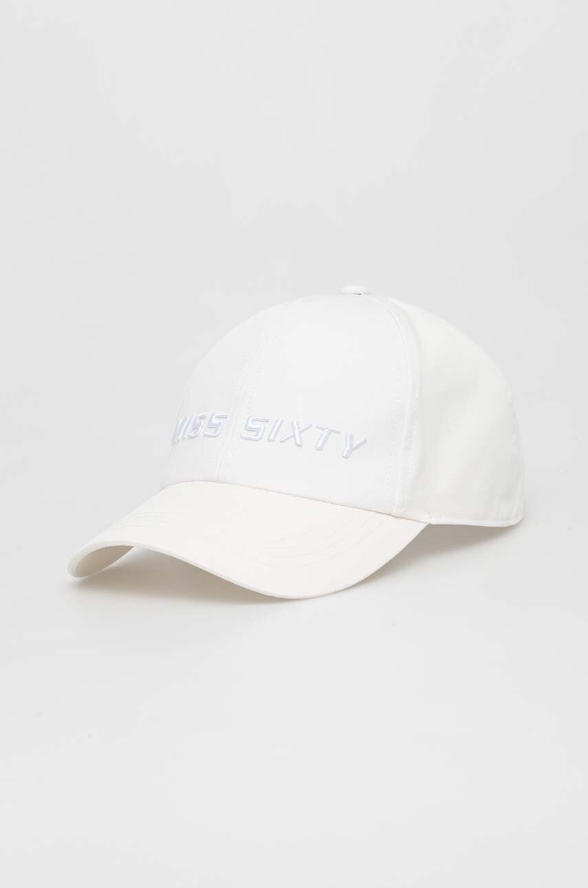 

Памучна шапка с козирка Miss Sixty в бяло с апликация, Бял