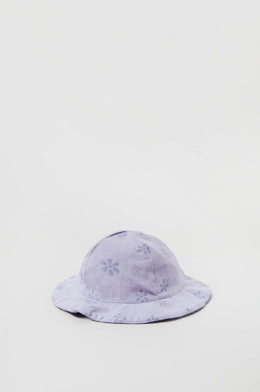 Dětská bavlněná čepice OVS fialová barva - fialová -  100 % Bavlna