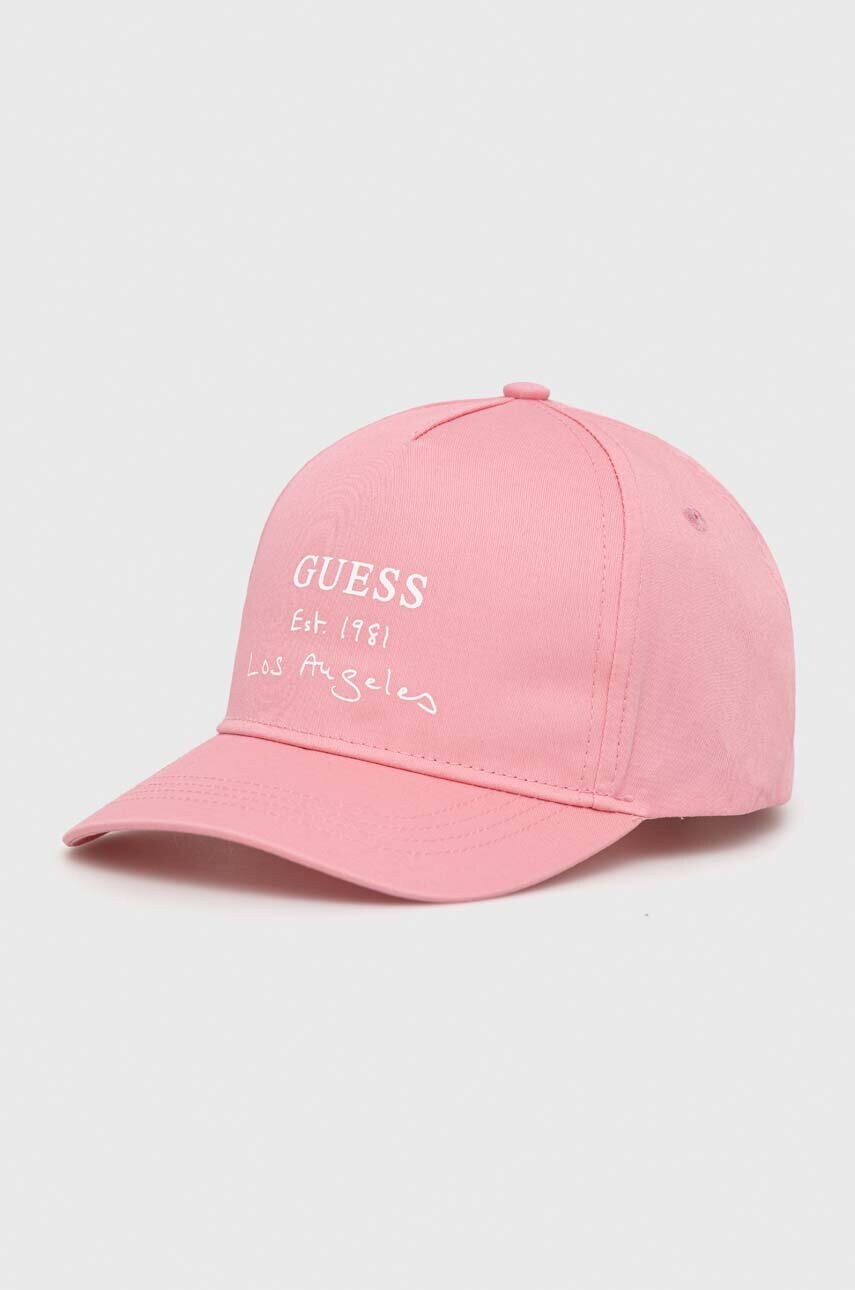 

Детская кепка Guess цвет розовый с принтом