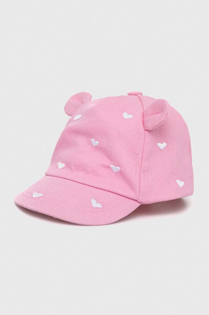 Dětska čepice Mayoral Newborn růžová barva, s aplikací - růžová -  100 % Bavlna