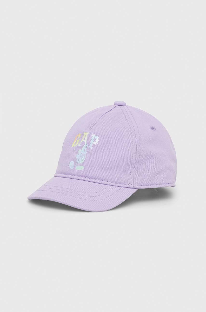 GAP șapcă din bumbac pentru copii x Disney culoarea violet, cu imprimeu