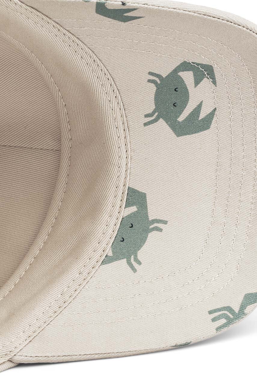 Дитяча бавовняна кепка Liewood Danny колір бежевий візерунок