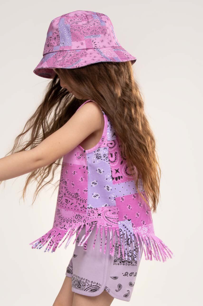 E-shop Dětská bavlněná čepice Coccodrillo fialová barva