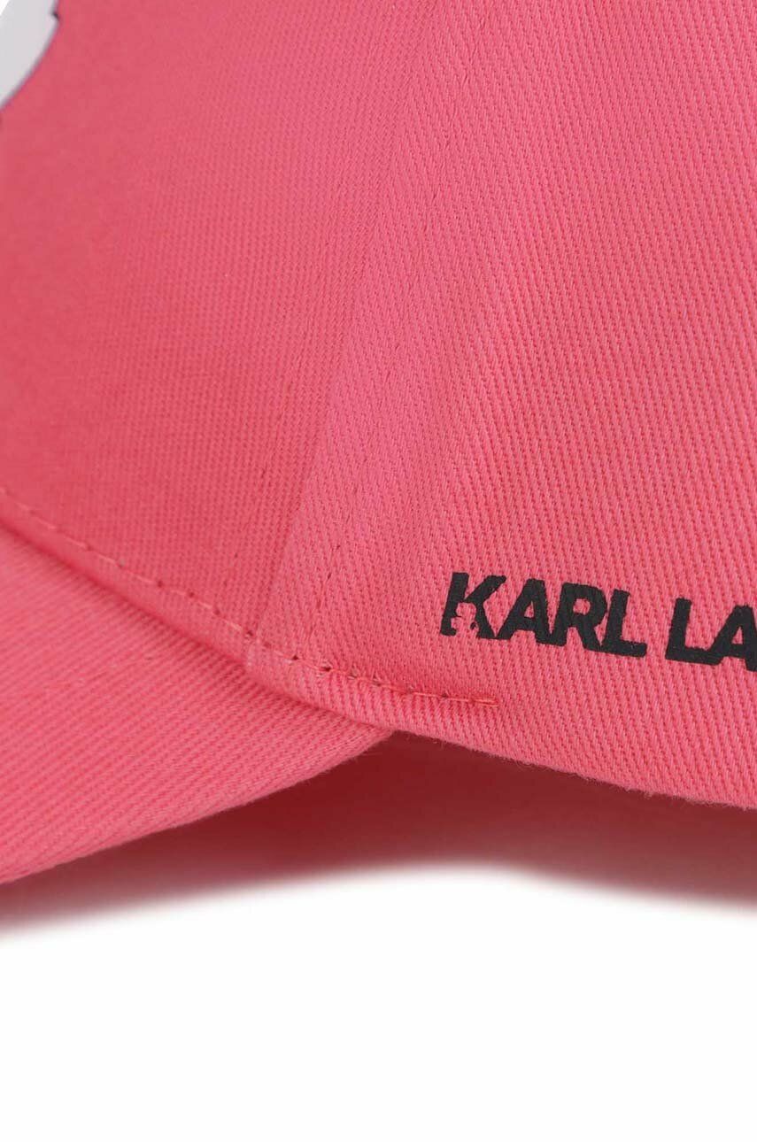 Karl Lagerfeld Caciula De Bumbac Pentru Copii Culoarea Rosu, Cu Imprimeu