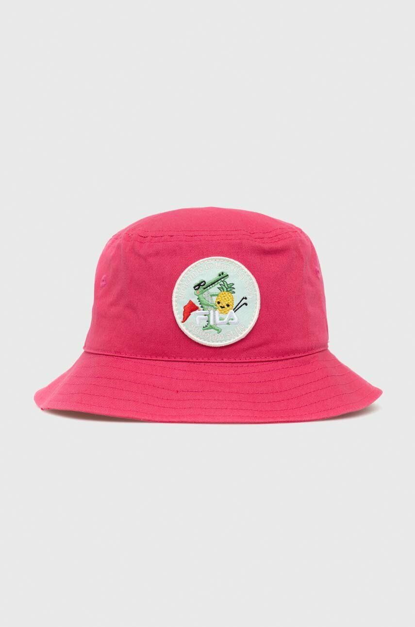 Dětská bavlněná čepice Fila růžová barva - růžová -  100 % Bavlna