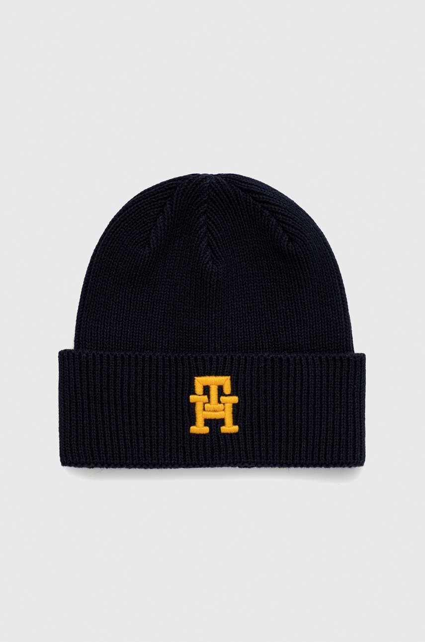 

Детская хлопковая шапка Tommy Hilfiger цвет синий хлопковая