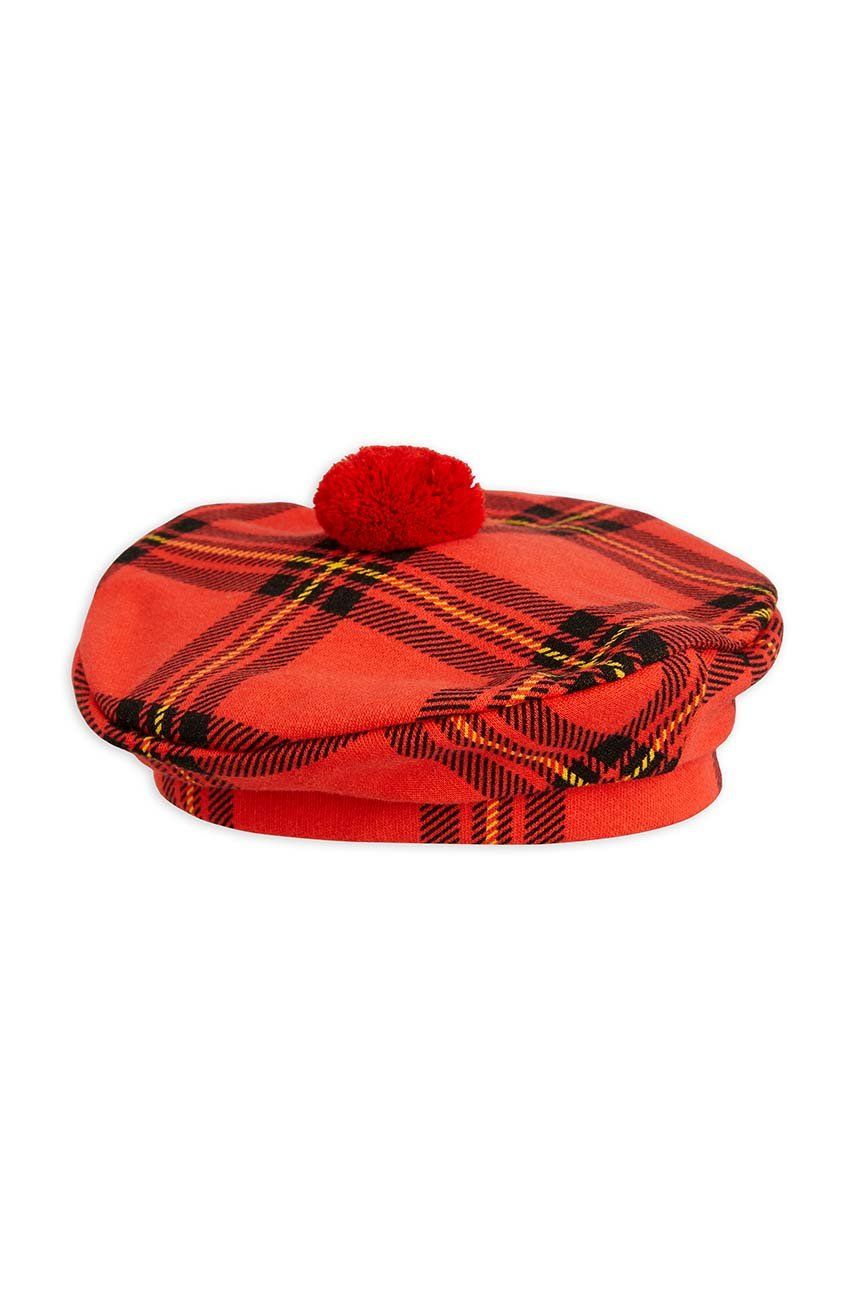 E-shop Dětský bavlněný baret Mini Rodini červená barva