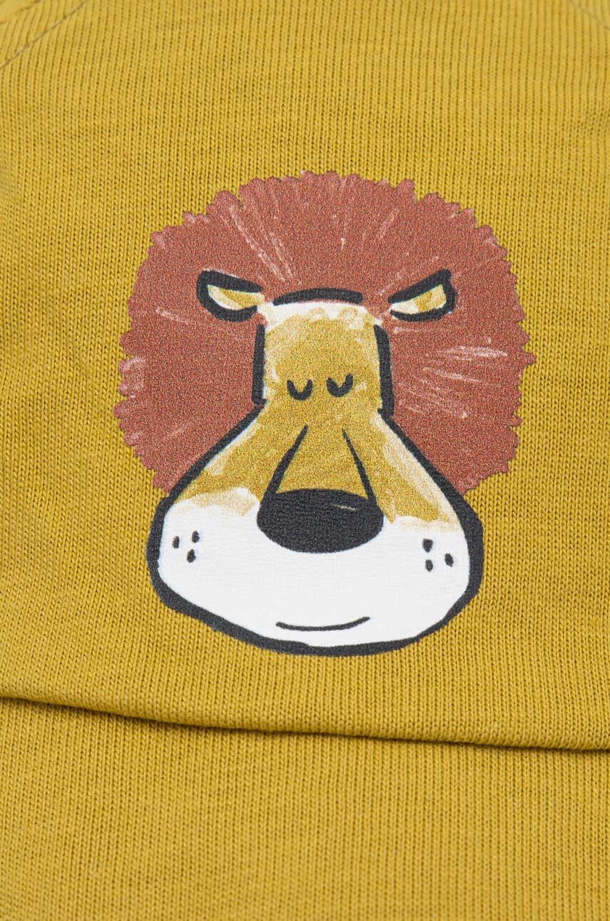 Детская хлопковая кепка United Colors of Benetton цвет зелёный с принтом