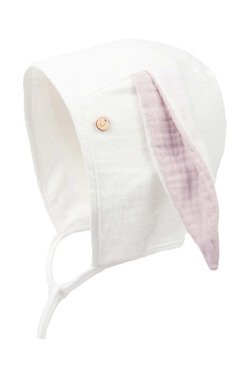E-shop Dětská bavlněná čepice Jamiks bílá barva, z tenké pleteniny