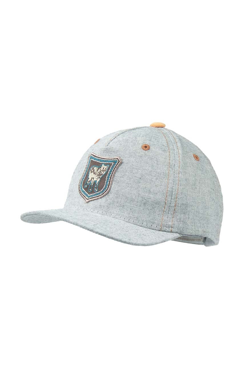 Детская хлопковая шапка Jamiks цвет серый с аппликацией Детская хлопковая шапка Jamiks цвет серый с аппликацией