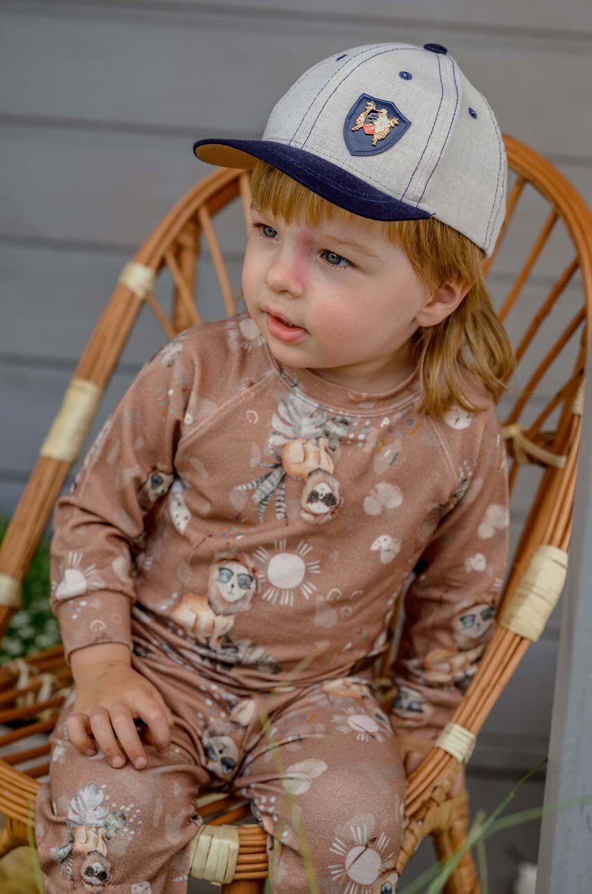 Dětská bavlněná čepice Jamiks TREFL béžová barva, s aplikací - béžová -  100 % Bavlna