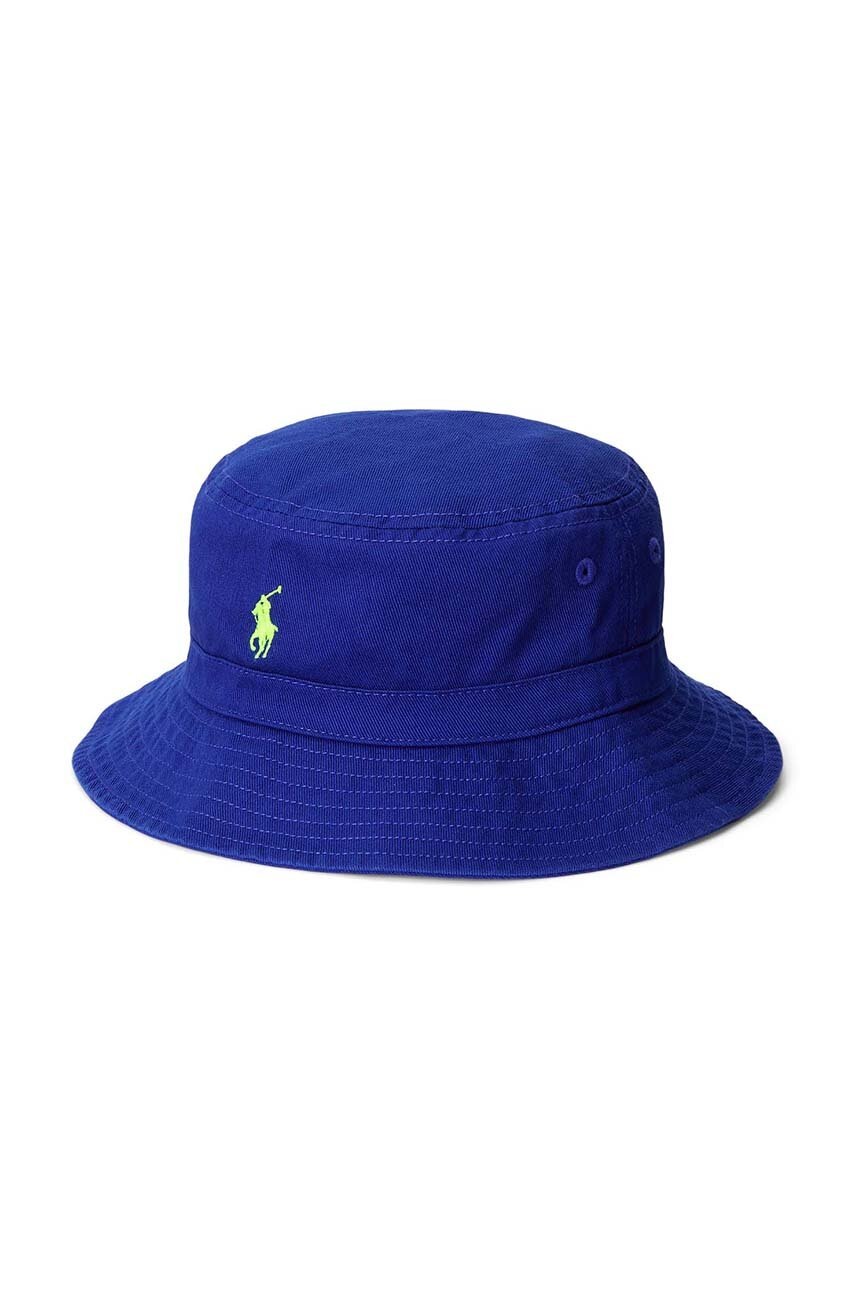 

Детская хлопковая шляпа Polo Ralph Lauren цвет синий хлопковый