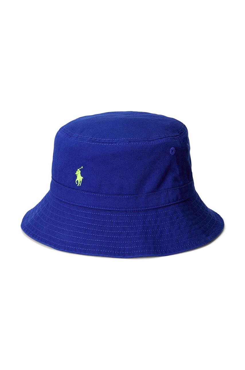 

Детская хлопковая шляпа Polo Ralph Lauren цвет синий хлопковый