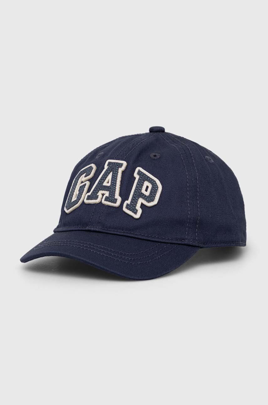 GAP șapcă din bumbac pentru copii culoarea albastru marin, cu imprimeu