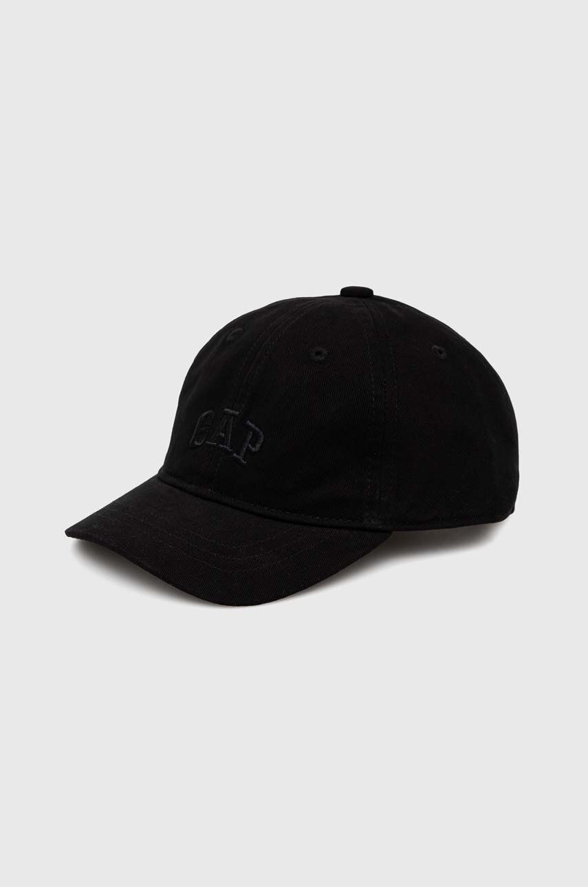 GAP șapcă din bumbac pentru copii culoarea negru, neted