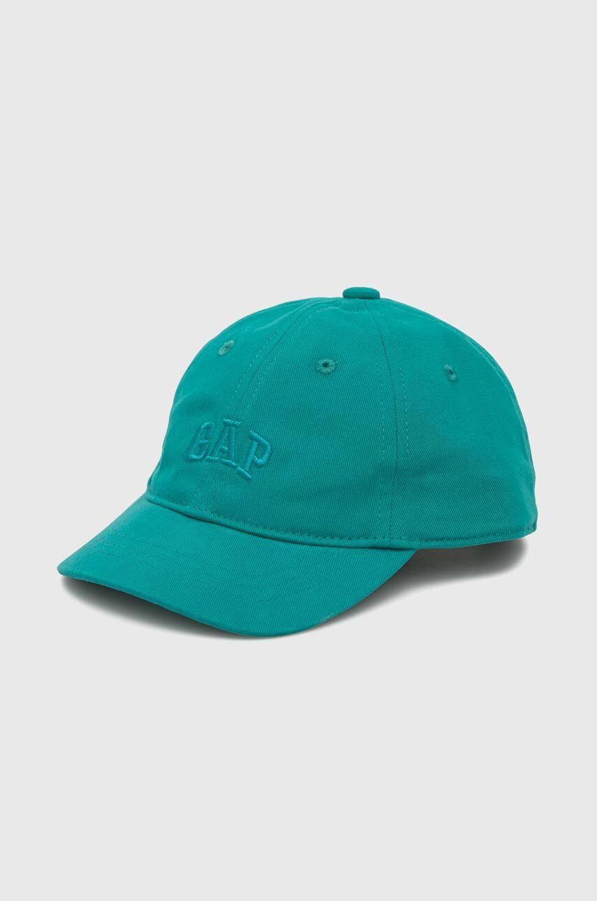 GAP șapcă din bumbac pentru copii culoarea verde, neted