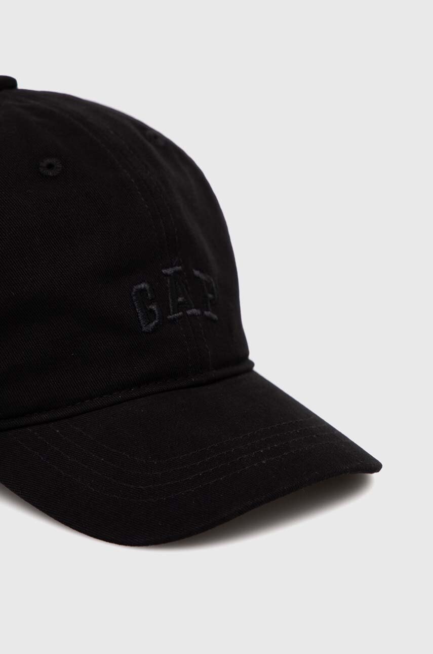 Детская хлопковая кепка GAP цвет чёрный однотонная