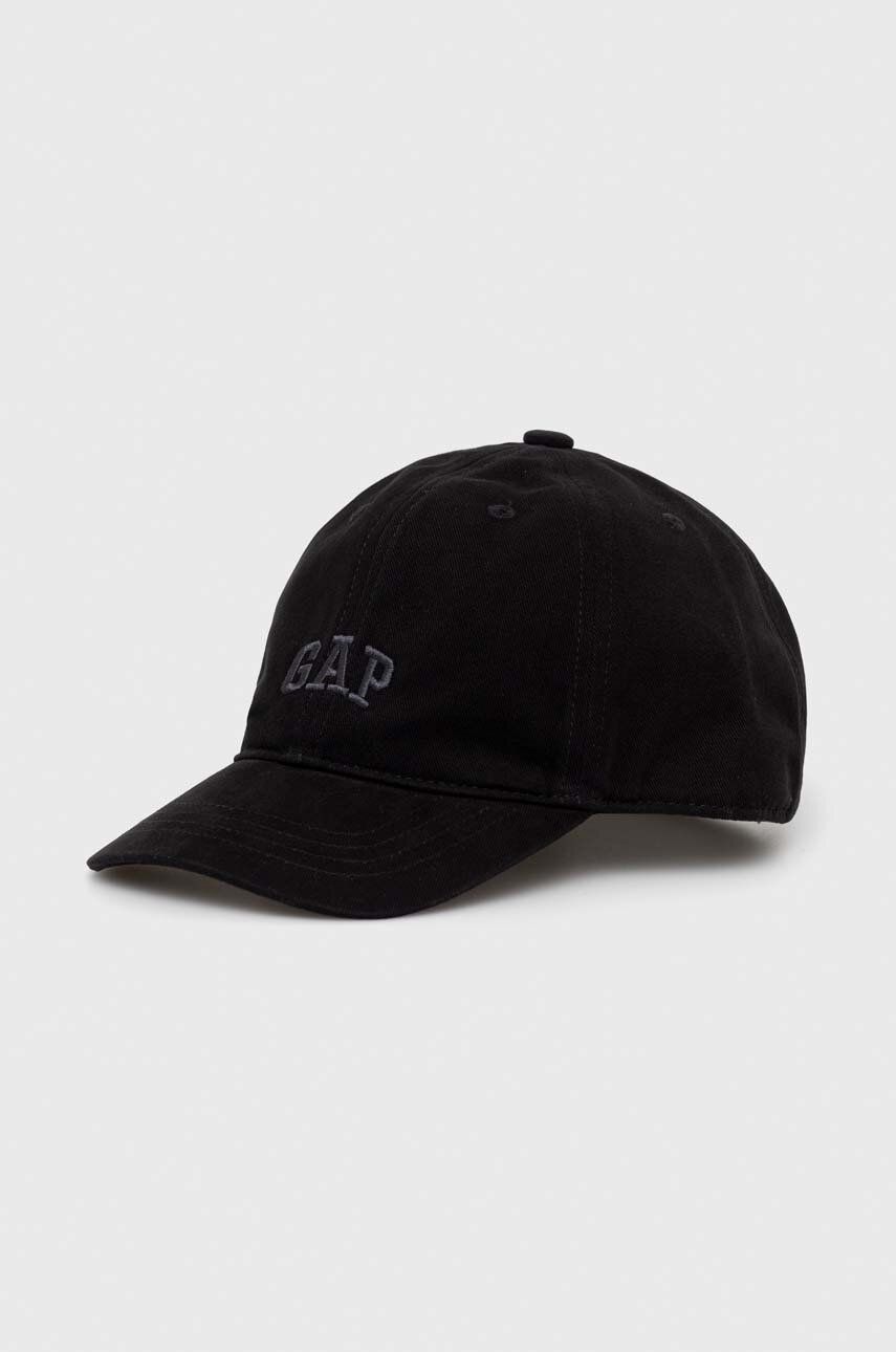 GAP șapcă din bumbac pentru copii culoarea negru, cu imprimeu