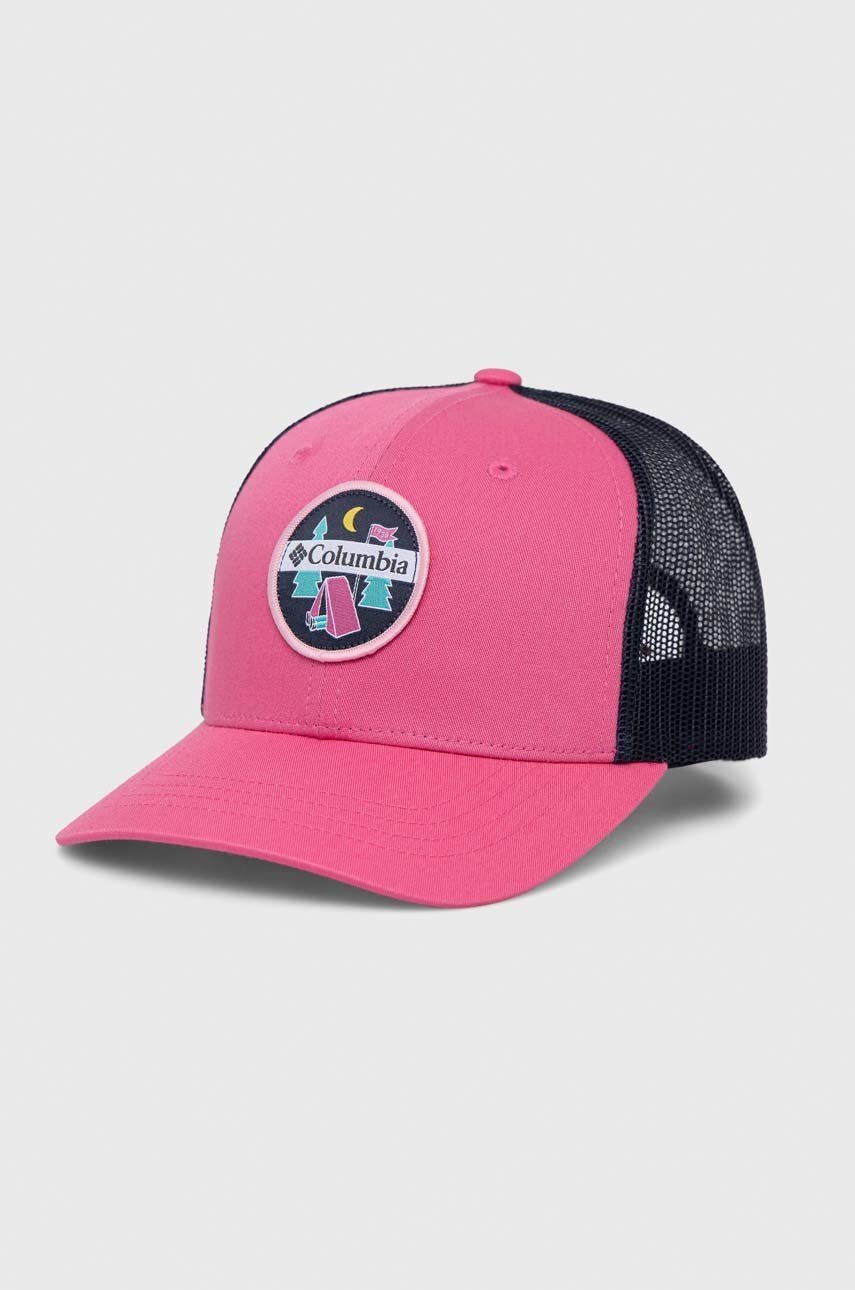 

Детска шапка с козирка Columbia Columbia Youth Snap Back в лилаво с апликация, Виолетов