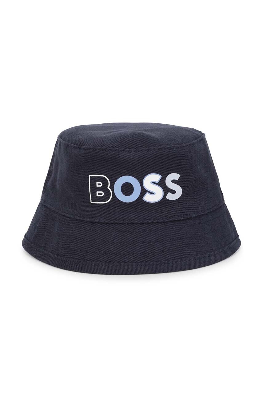 

Дитяча бавовняна панама BOSS колір синій з бавовни