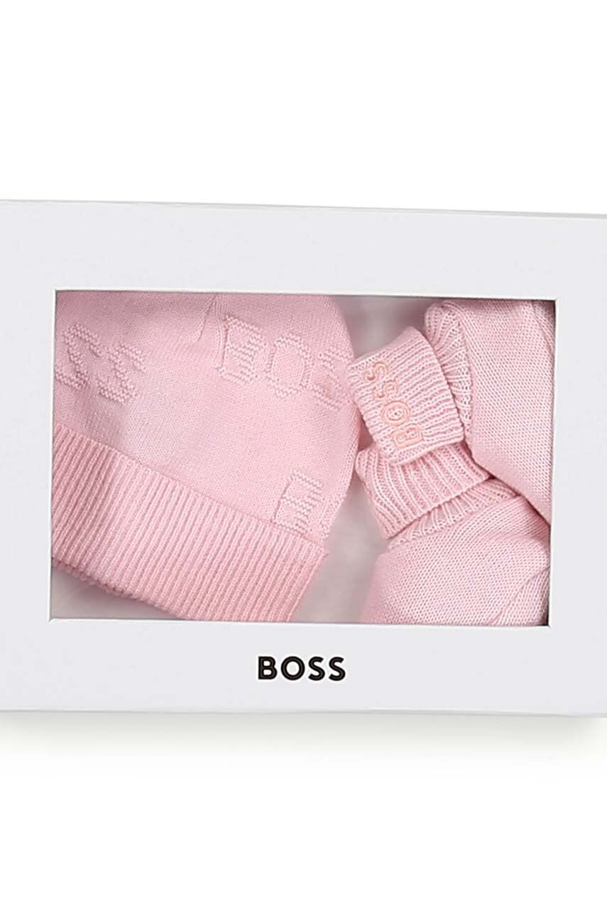 BOSS Set De Bumbac Pentru Bebelusi Culoarea Roz