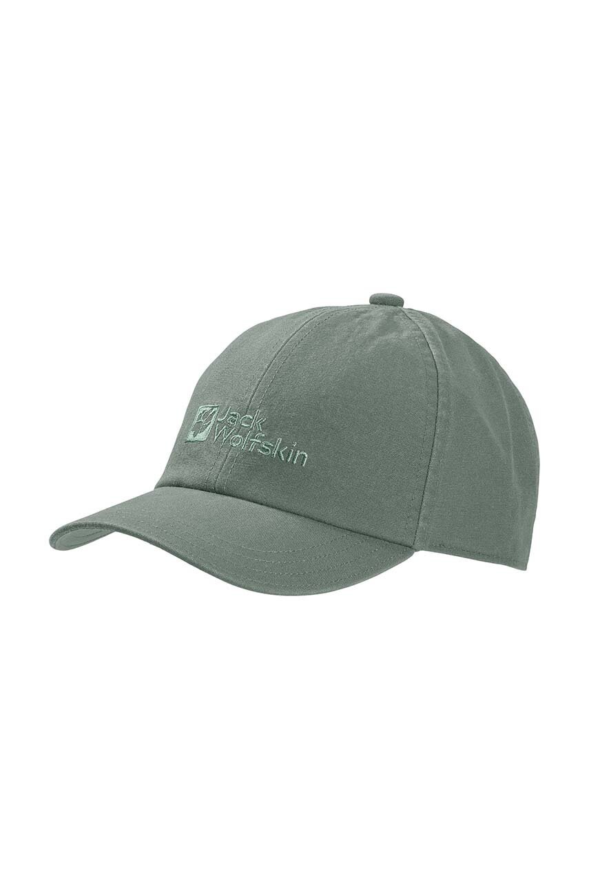 

Дитяча кепка Jack Wolfskin BASEBALL CAP K колір зелений з принтом