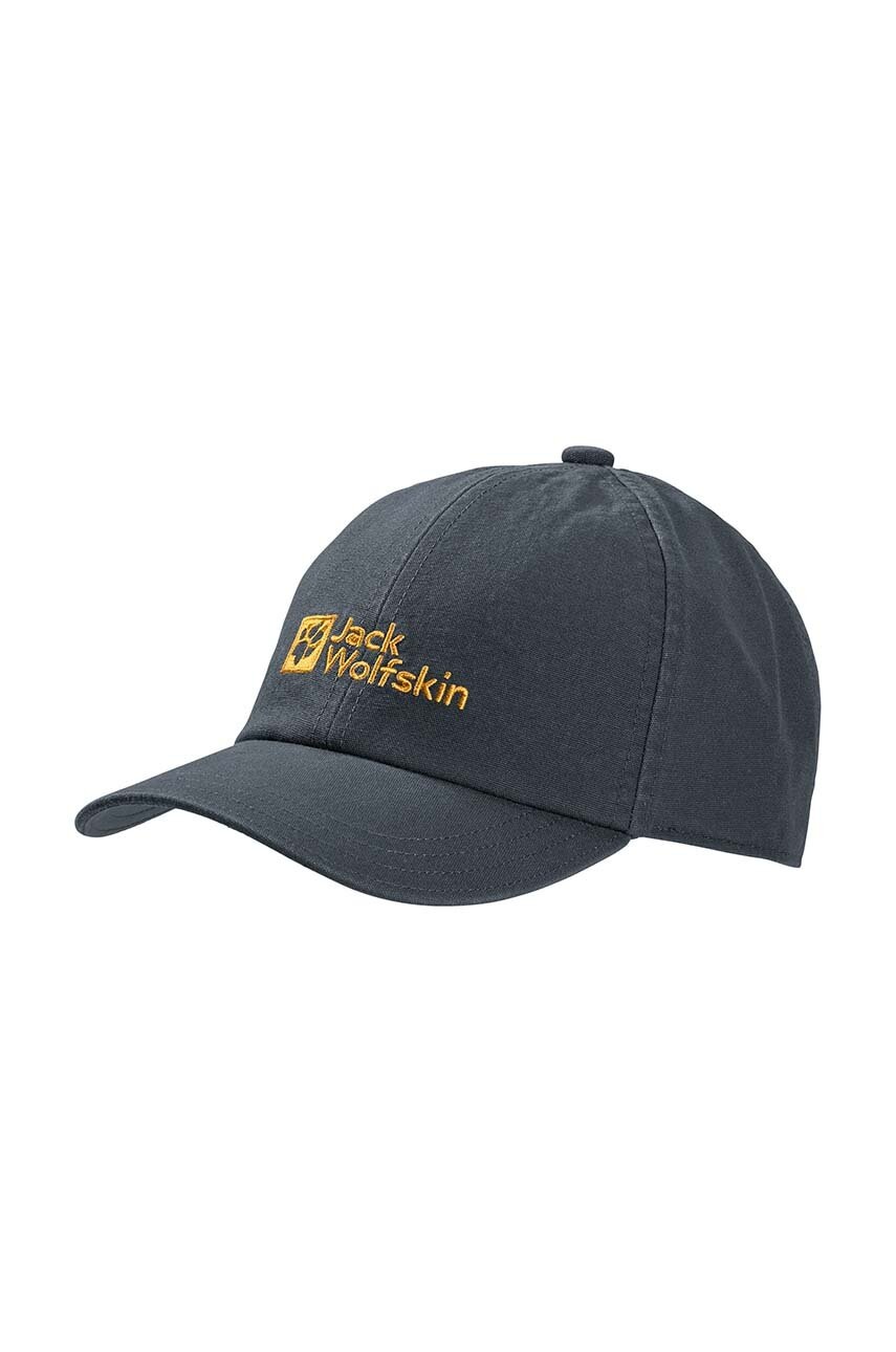 

Дитяча кепка Jack Wolfskin BASEBALL CAP K колір чорний з принтом