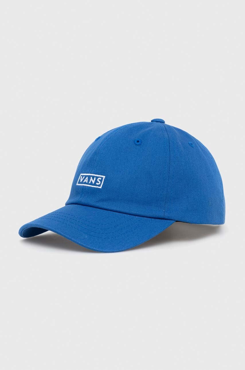 

Детска памучна шапка с козирка Vans VANS EASY BOX JOCKEY TrBl в синьо с апликация, Син