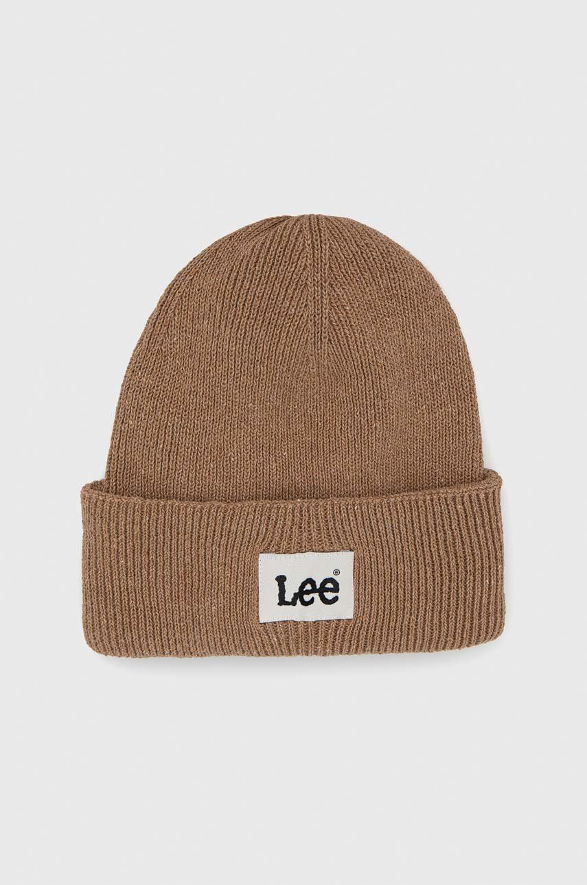 Lee czapka kolor beżowy