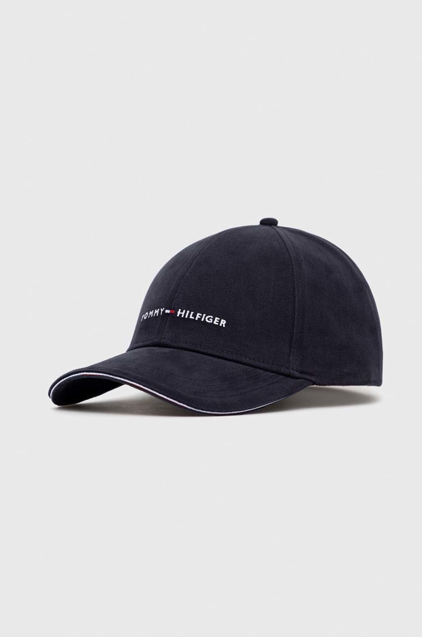 

Хлопковая кепка Tommy Hilfiger цвет синий с аппликацией