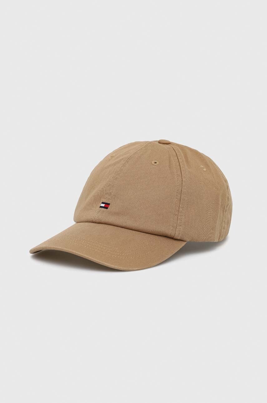 

Бавовняна бейсболка Tommy Hilfiger колір бежевий однотонна