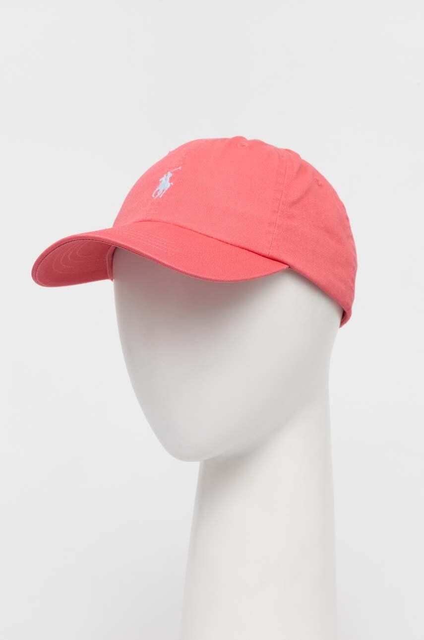 Levně Bavlněná baseballová čepice Polo Ralph Lauren růžová barva, s aplikací