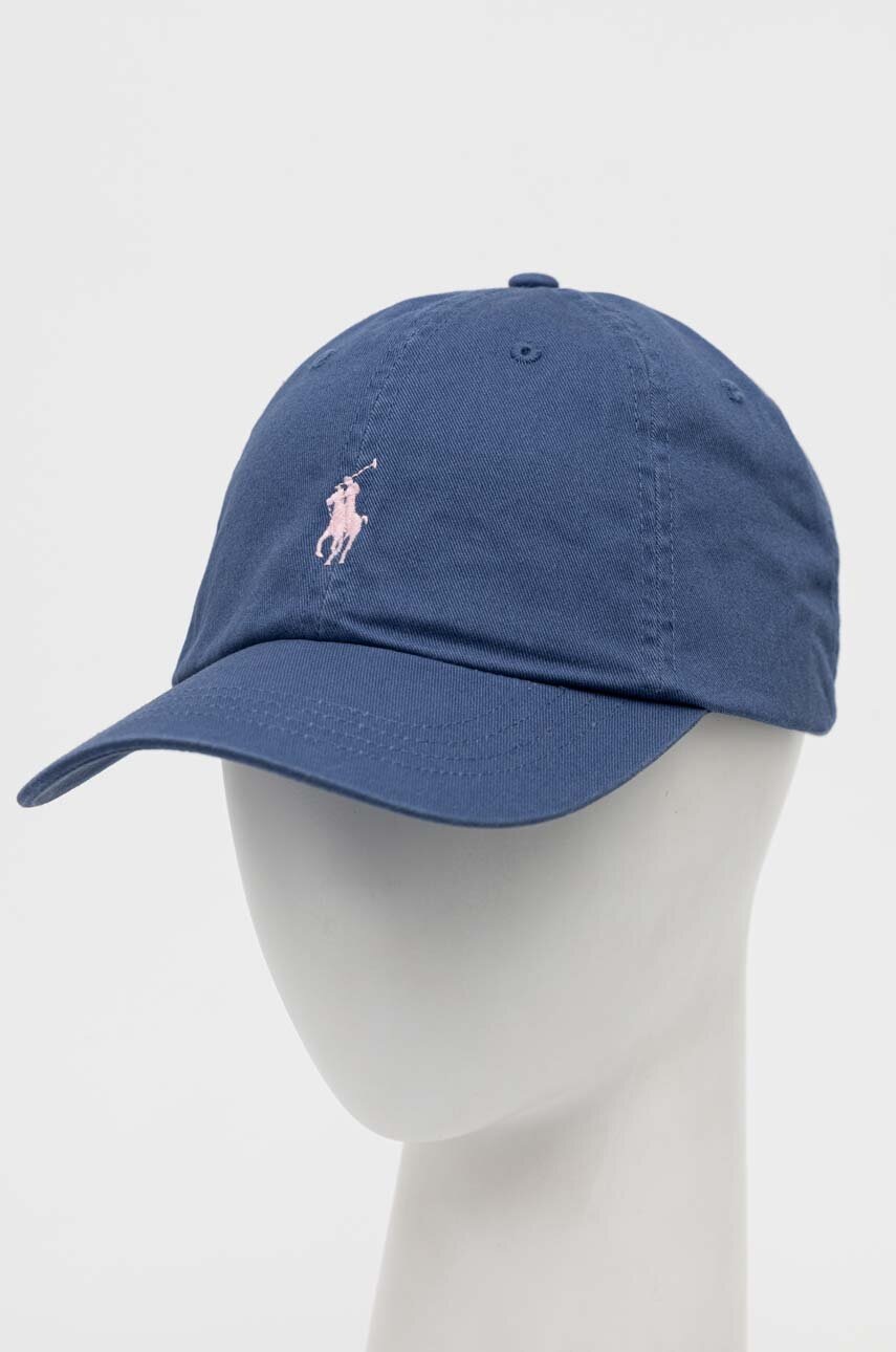 

Памучна шапка с козирка Polo Ralph Lauren в тъмносиньо, Син