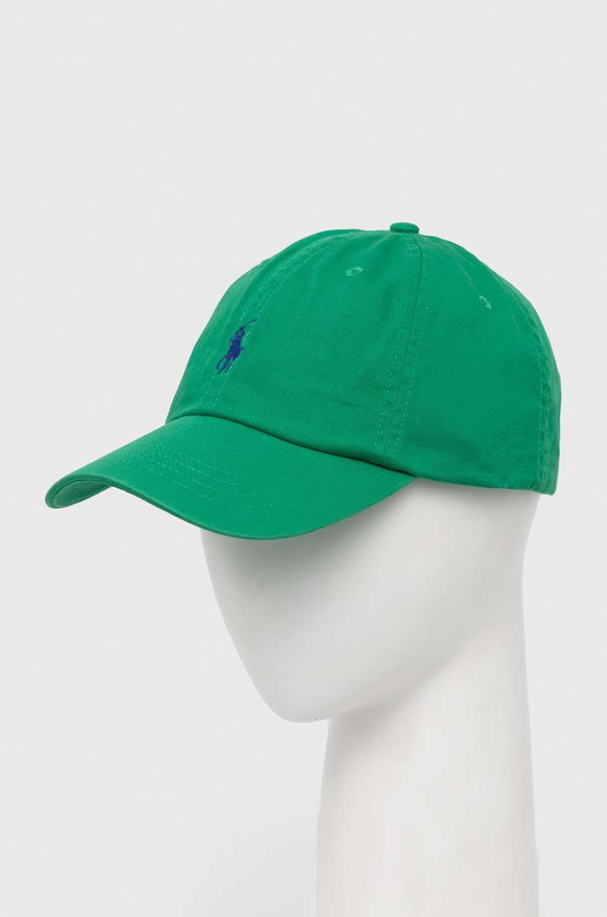 Levně Bavlněná baseballová čepice Polo Ralph Lauren zelená barva, s aplikací, 710667709