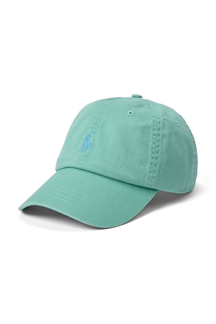 

Памучна шапка с козирка Polo Ralph Lauren в зелено с апликация 710667709, Зелен