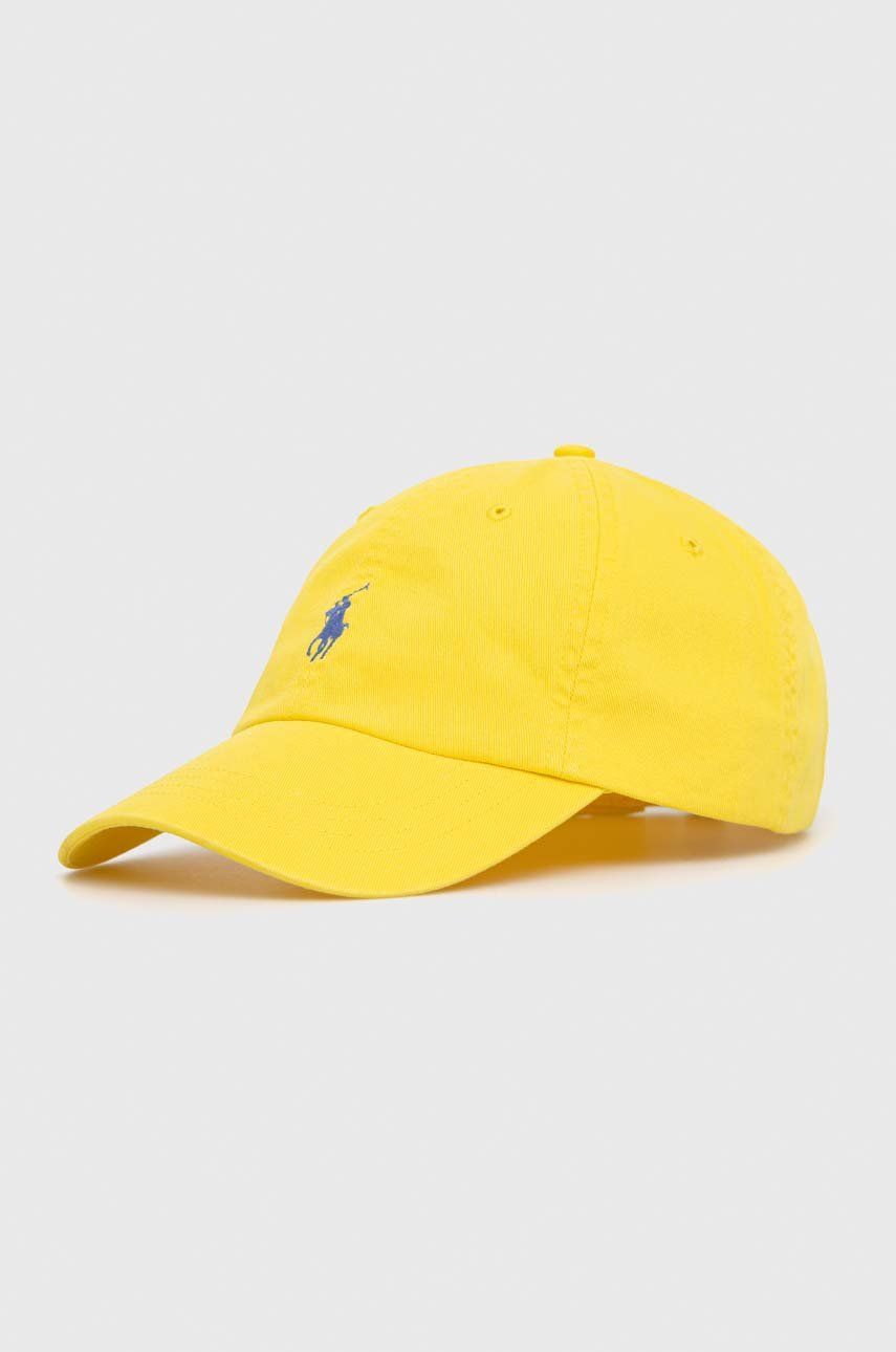 Levně Bavlněná baseballová čepice Polo Ralph Lauren žlutá barva, s aplikací