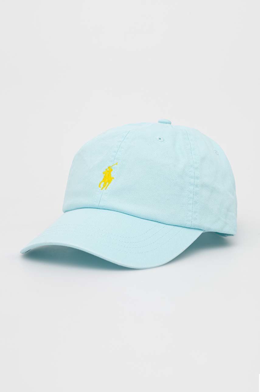 E-shop Bavlněná baseballová čepice Polo Ralph Lauren tyrkysová barva, s aplikací