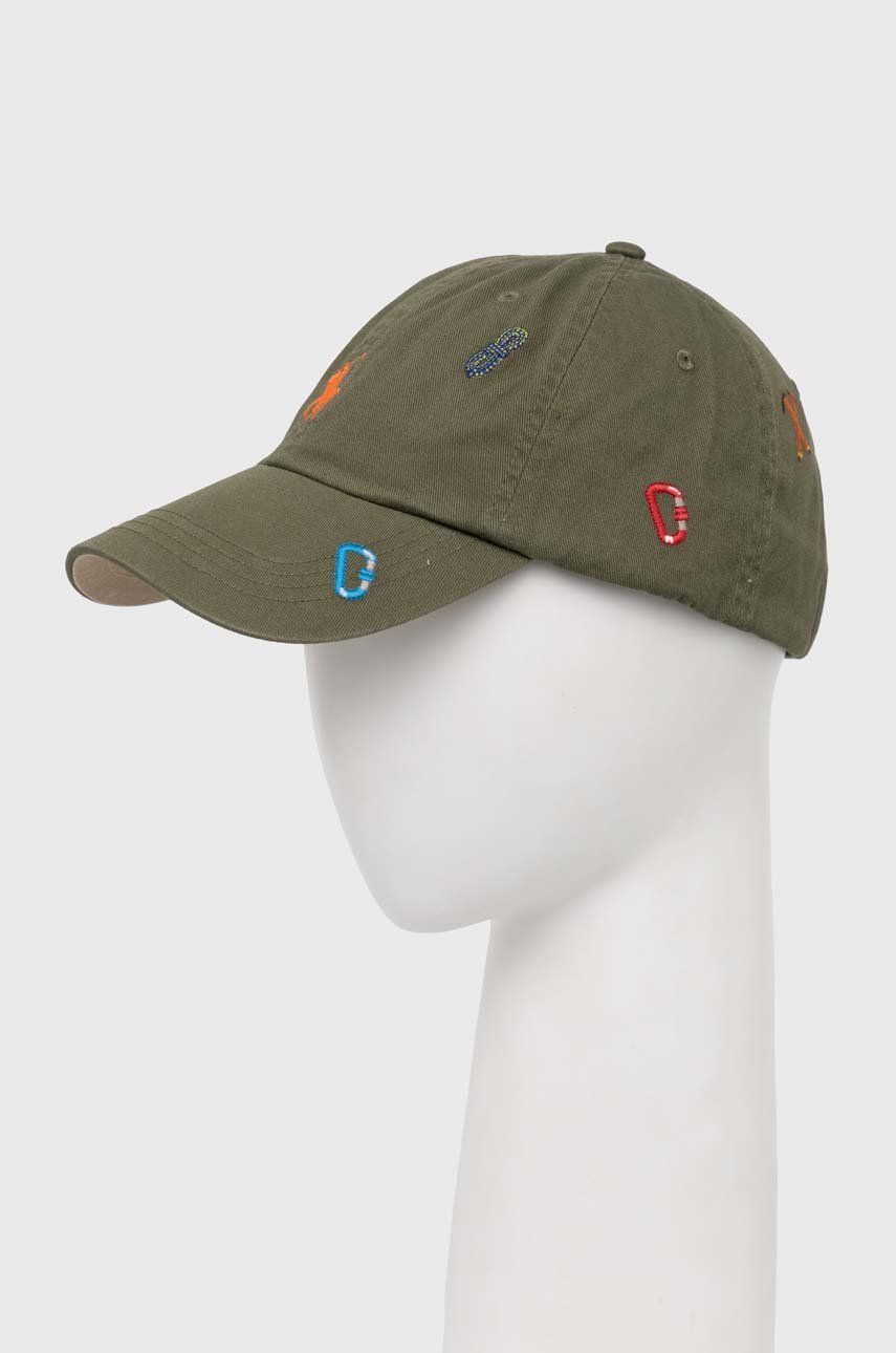 E-shop Bavlněná baseballová čepice Polo Ralph Lauren zelená barva, s aplikací