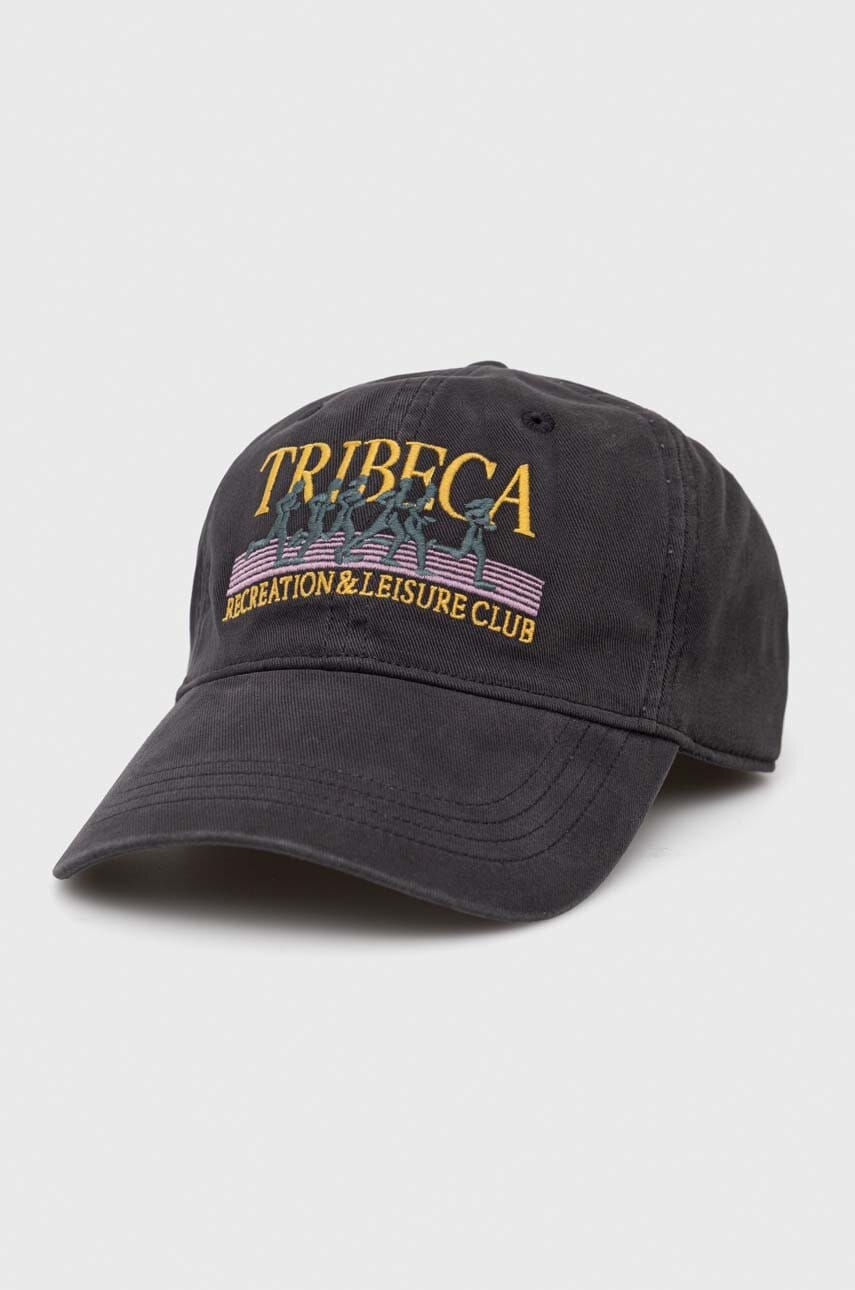 Abercrombie & fitch șapcă de baseball din bumbac culoarea gri, cu imprimeu