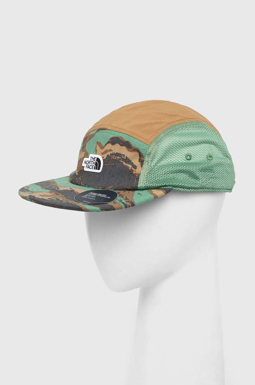 

Шапка с козирка The North Face Class V в зелено с десен, Зелен