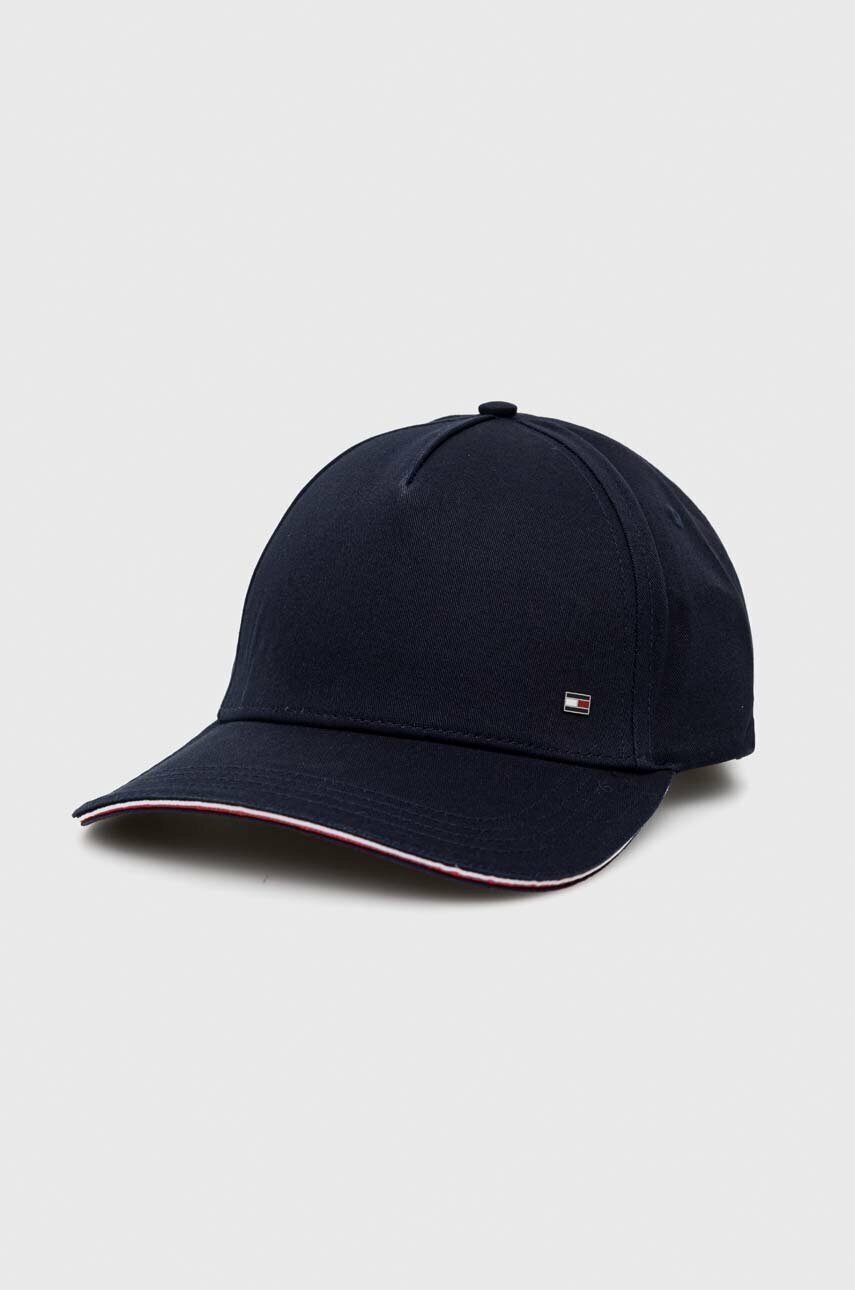 

Памучна шапка с козирка Tommy Hilfiger в тъмносиньо с изчистен дизайн, Тъмносин