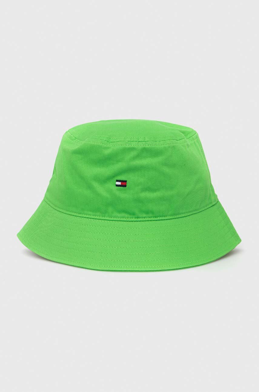 Levně Bavlněná čepice Tommy Hilfiger zelená barva