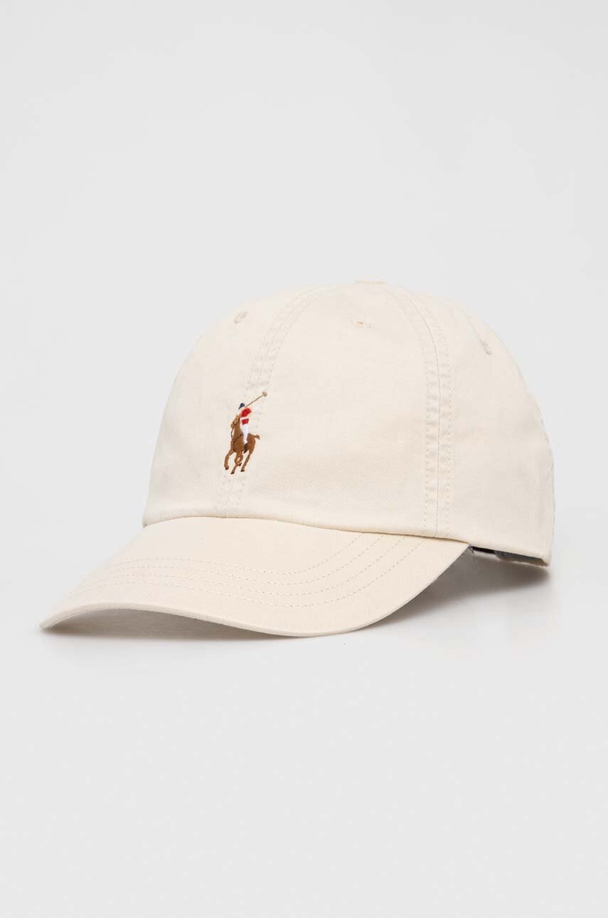 

Кепка Polo Ralph Lauren цвет бежевый однотонная