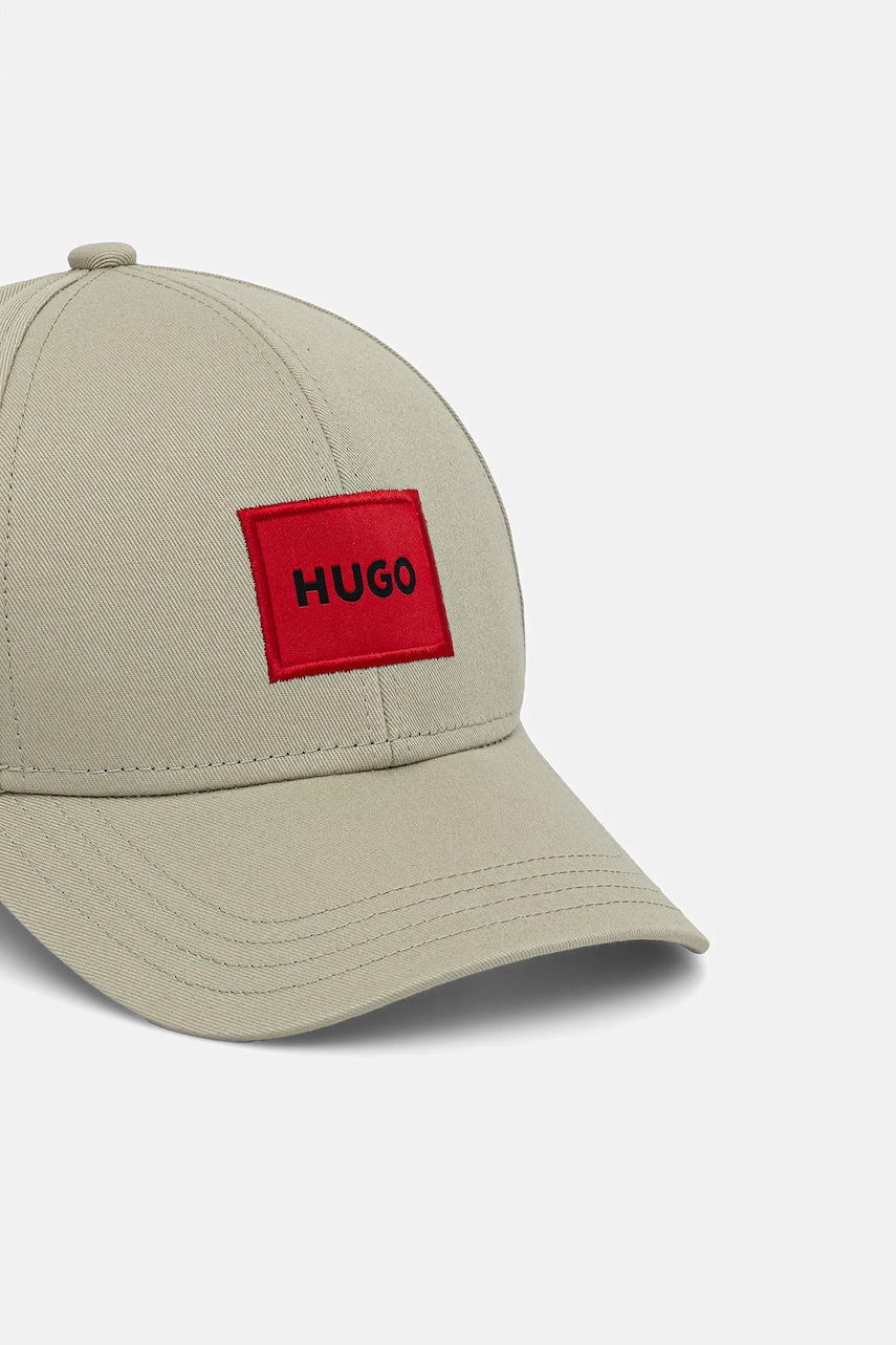 Хлопковая кепка HUGO цвет чёрный с аппликацией 50492745