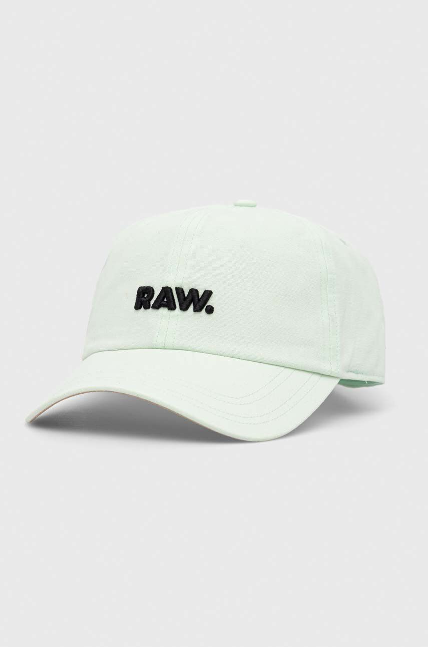 Bavlněná baseballová čepice G-Star Raw zelená barva, s aplikací - zelená -  100 % Bavlna