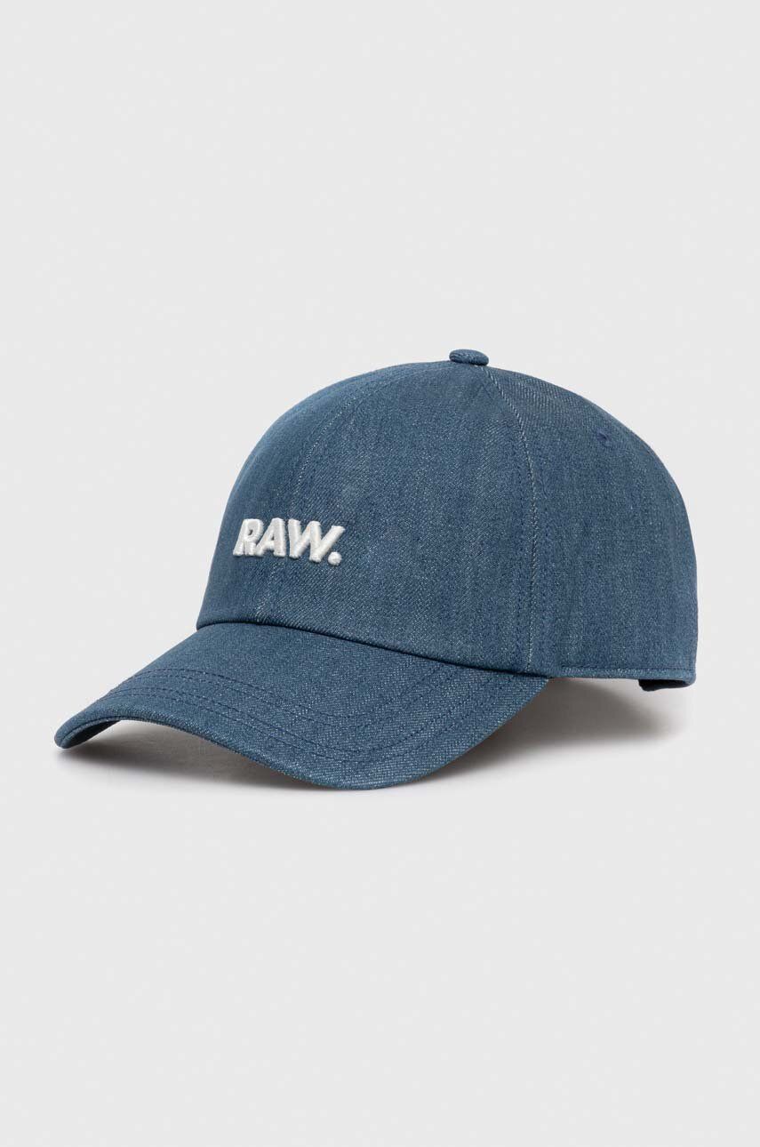 Bavlněná baseballová čepice G-Star Raw s aplikací - modrá -  100 % Bavlna