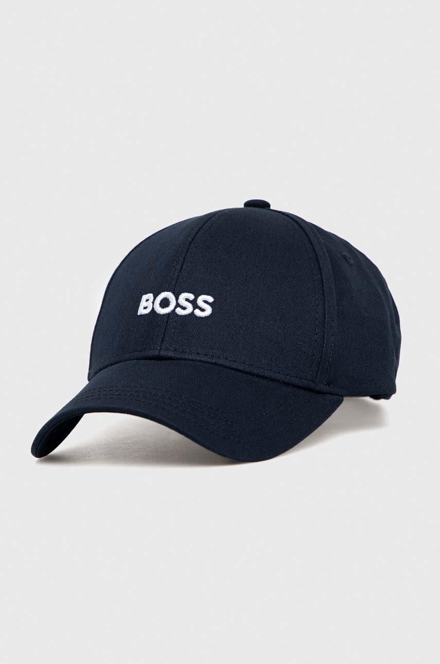 Boss șapcă de baseball din bumbac culoarea albastru marin, cu imprimeu