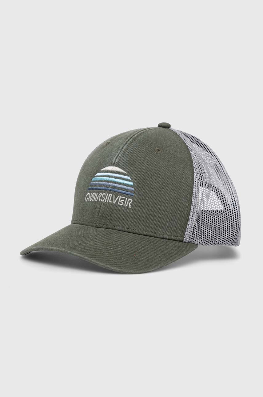 Quiksilver sapca culoarea verde, cu imprimeu