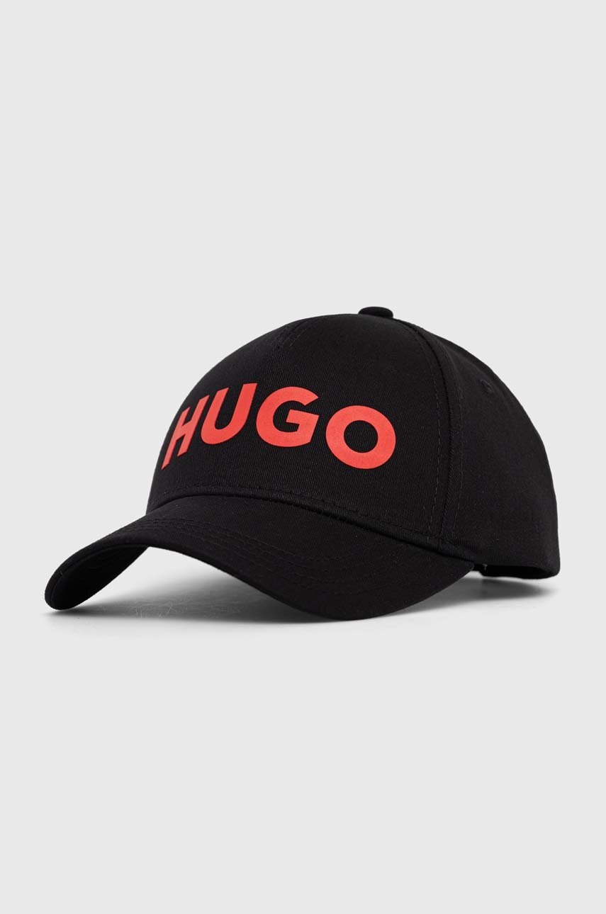 

Хлопковая кепка HUGO цвет чёрный с аппликацией