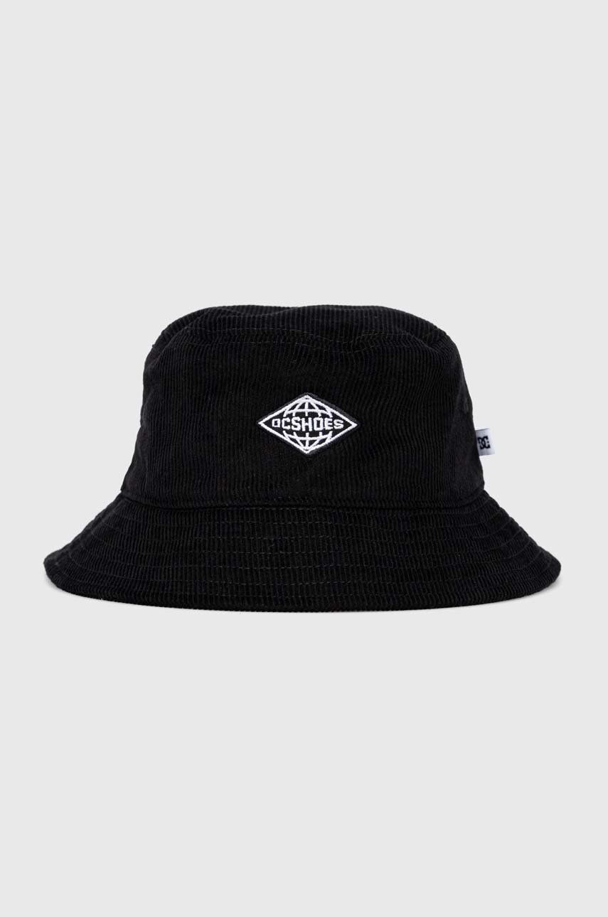 Manšestrový klobouok DC černá barva, bavlněný - černá -  100 % Bavlna